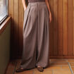 Pantalon large taille standard marron femme
