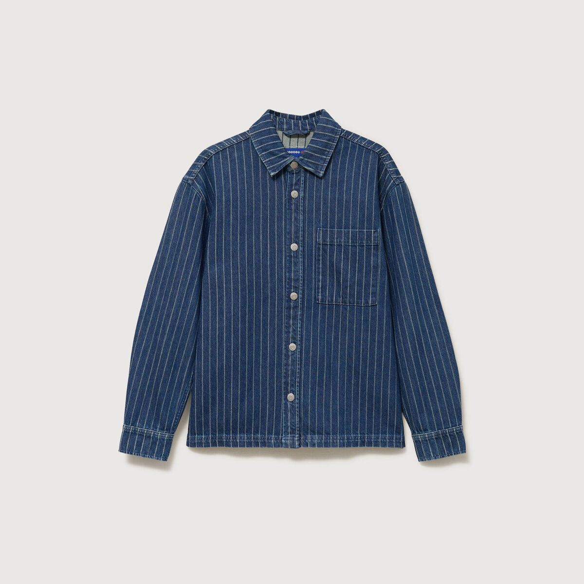 Surchemise oversize en jeans coton denim stone homme