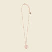 Collier pendentif en résine rose pastel femme