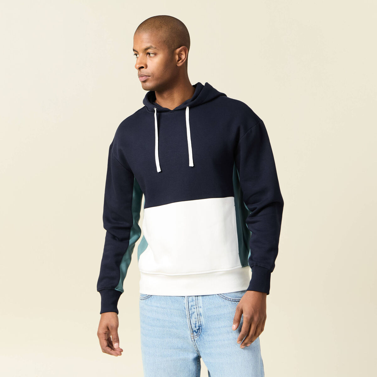 Sweat à capuche bleu marine homme