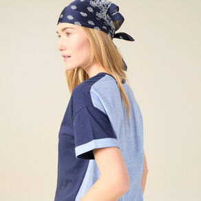t shirt manches courtes bleu marine femme T-shirt manches courtes bleu marine femme