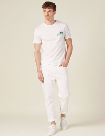 T-shirt manches courtes ecru homme