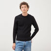 Pull col rond manches longues noir homme