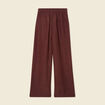 Pantalon large fluide bordeaux femme