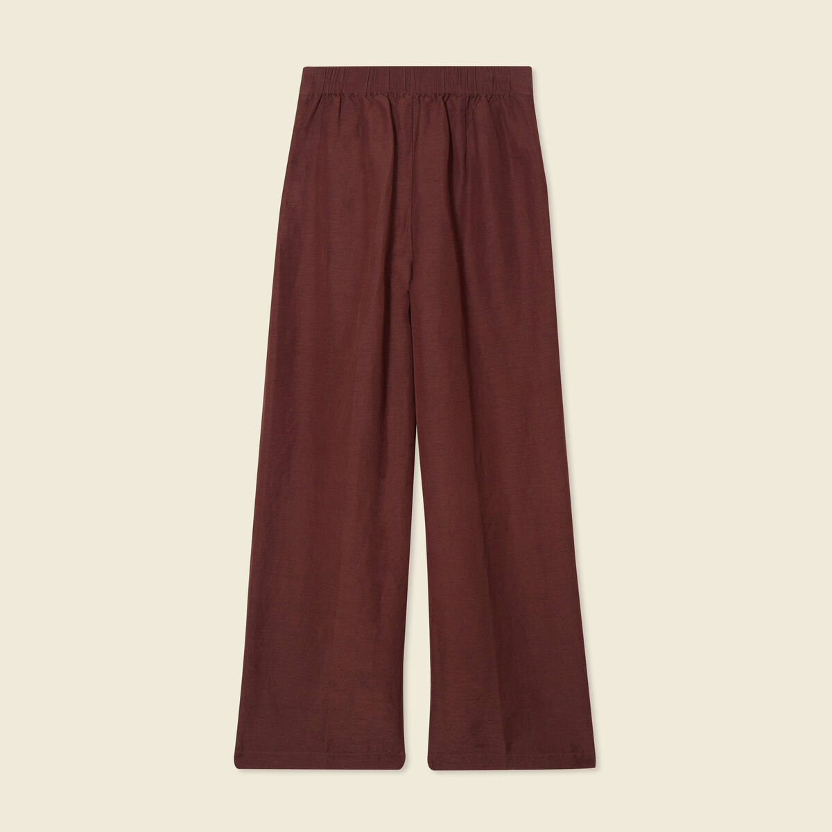 Pantalon large fluide bordeaux femme