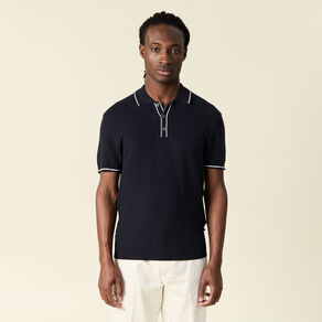 Polo manches courtes bleu marine homme