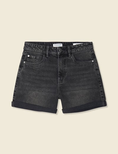 Short mom éco-responsable denim gris femme