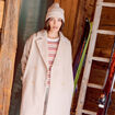 Manteau long oversize creme femme