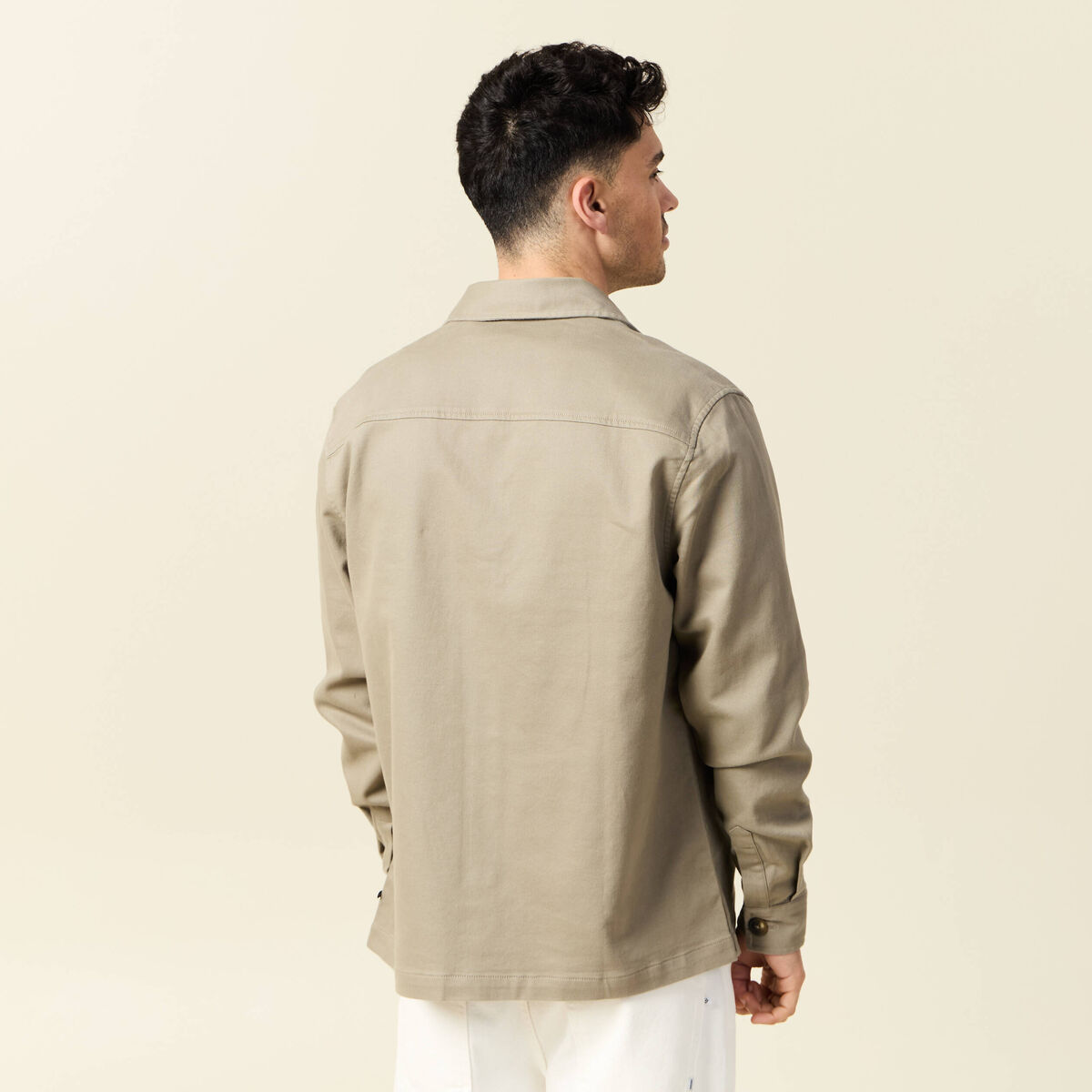 Surchemise manches longues vert kaki homme