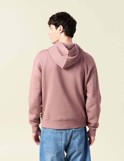 Sweat à capuche vieux rose homme