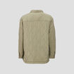 Veste droite matelass&eacute;e col chemise vert kaki femme