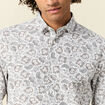 Chemise en coton manches longues blanc homme