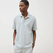 Polo manches courtes col cubain gris clair homme