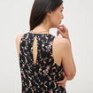 Robe longue droite sans manches col v noir femme