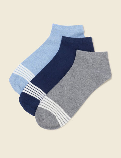Lot de 3 paires de chaussettes bleu gris homme