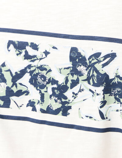 T-shirt coupe droite en coton col rond bleu ciel homme