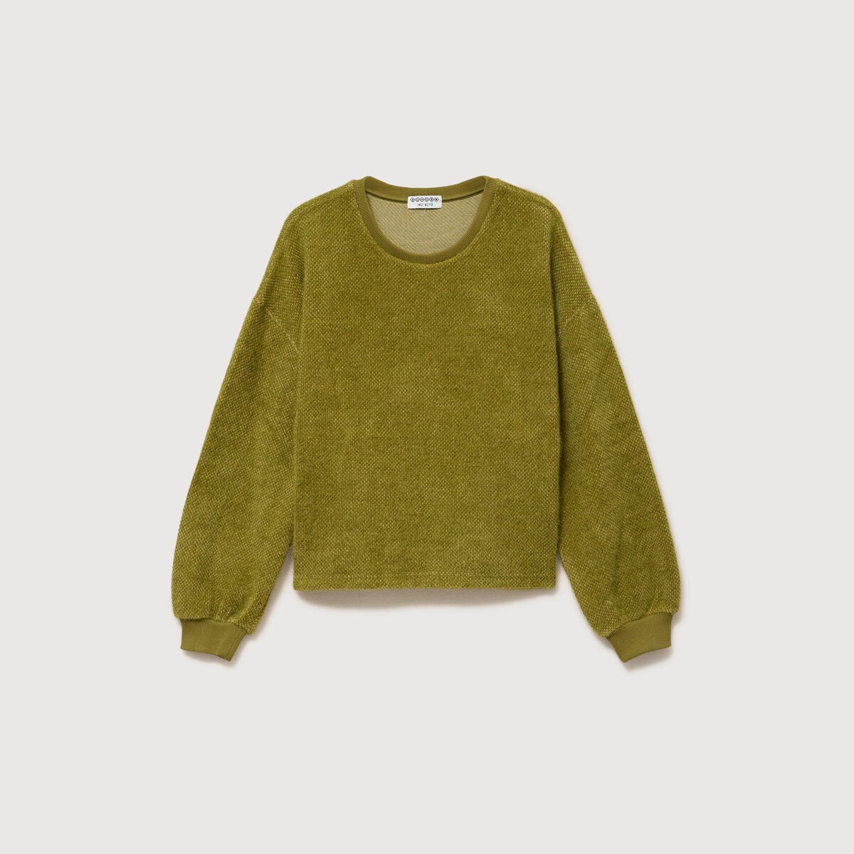 Sweat manches longues vert kaki femme