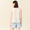 Débardeur sans manches ajouré creme femme