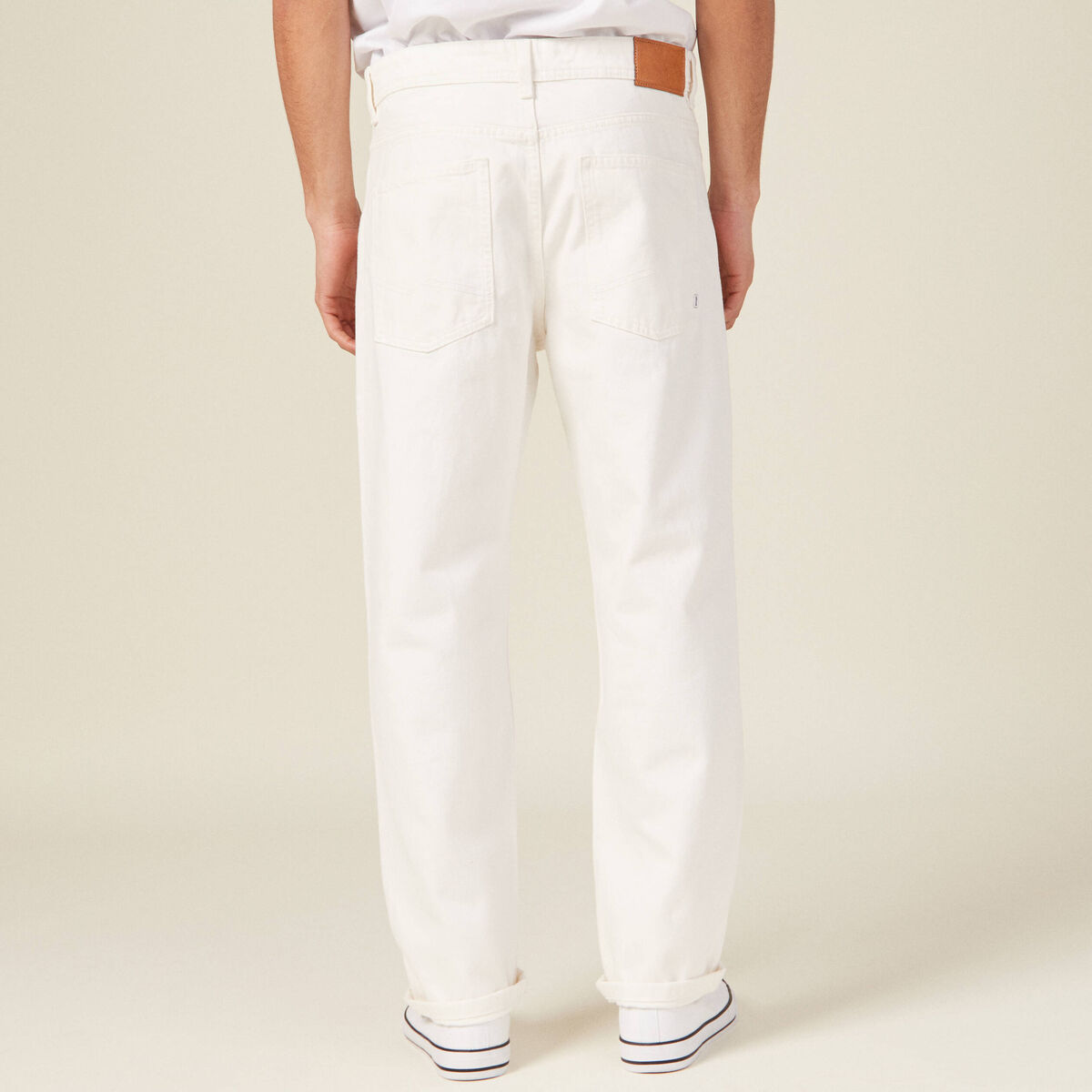 Jeans relaxed 5 poches denim blanc homme
