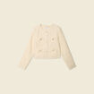 Veste tweed courte jaune pastel femme