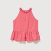 Top droit manches courtes rouge femme