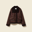 Bombardier court droit similicuir marron femme