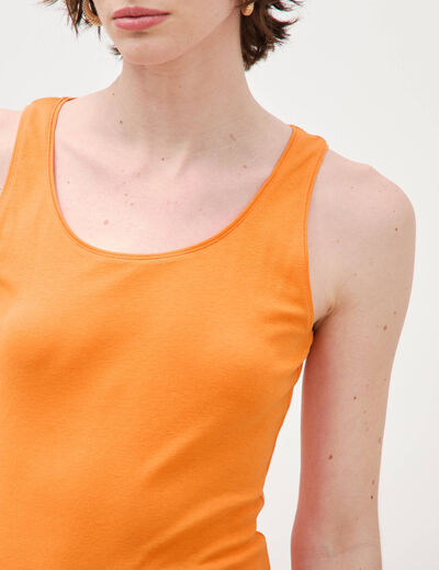 D&eacute;bardeur cintr&eacute; d&eacute;collet&eacute; sans manches orange clair femme