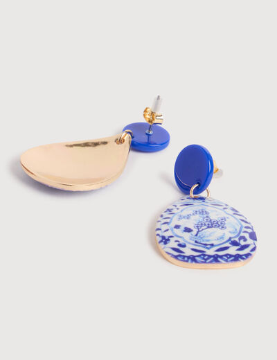 Boucles d'oreilles bleu electrique femme