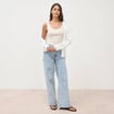D&eacute;bardeur cintr&eacute; col rond beige femme