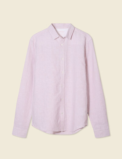 Chemise manches longues vieux rose homme