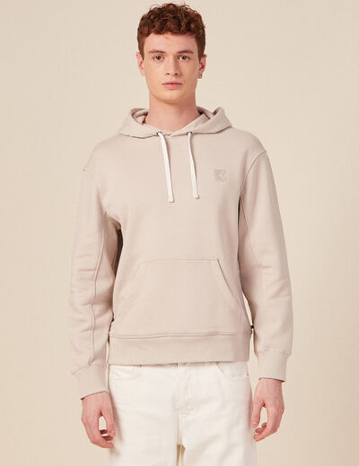 Sweat capuche éco-responsable gris homme