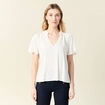 Blouse manches courtes bleu ciel femme