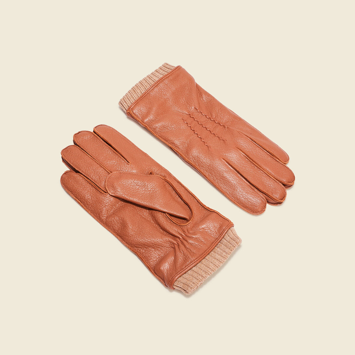Gants en cuir marron homme