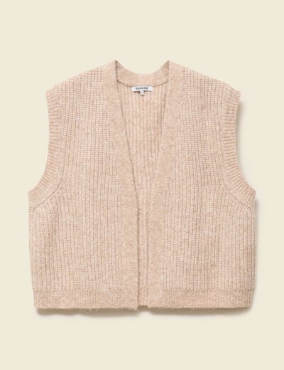 Gilet sans manches creme femme