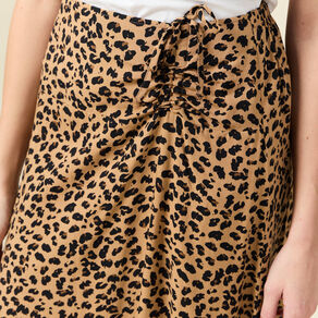 Jupe longue portefeuille marron clair femme