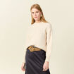 Pull manches longues creme femme