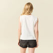 T-shirt sans manches ivoire femme