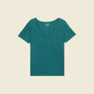 T-shirt manches courtes vert canard femme