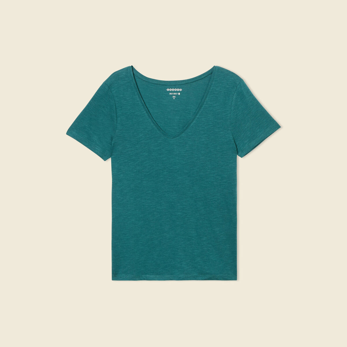 T-shirt manches courtes vert canard femme