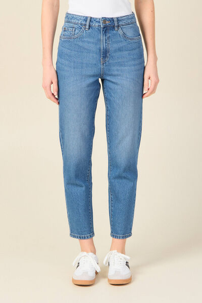 Jeans mom 7/8ème denim stone femme