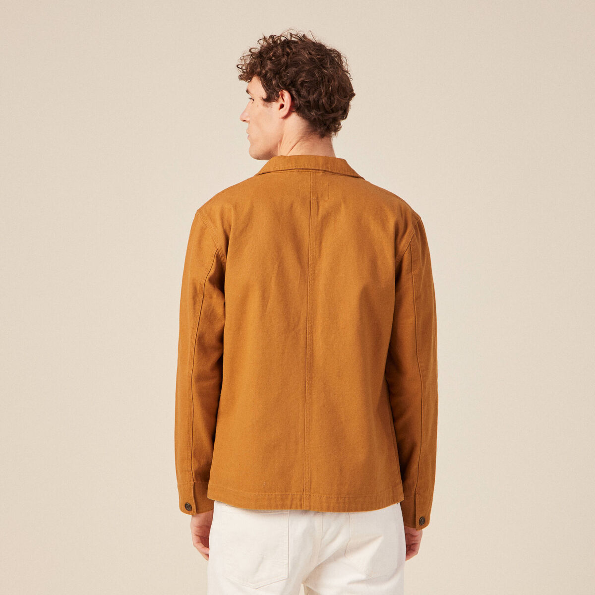 Blouson zipp&eacute; droit camel homme