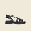 Sandales crantées noir femme