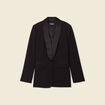 Blazer col châle noir femme