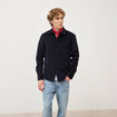 Chemise col classique en velours bleu marine homme