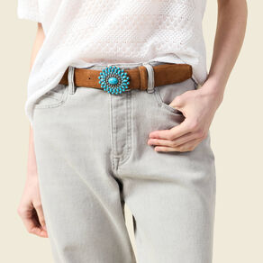 ceinture en cuir boucle bijou marron femme Ceinture en cuir boucle bijou marron femme