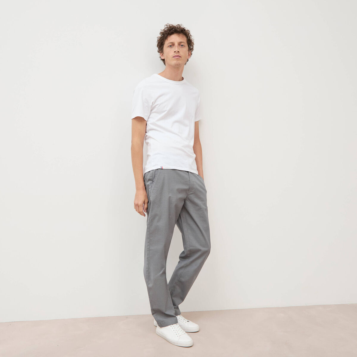 Pantalon regular longueur 32 gris homme