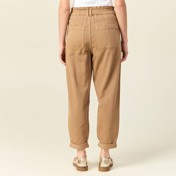 Jeans slouchy 7/8ème vert kaki femme