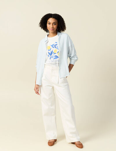 T-shirt manches courtes blanc femme