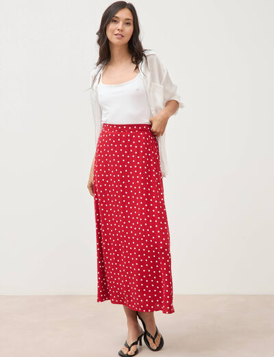 Jupe fluide rouge femme