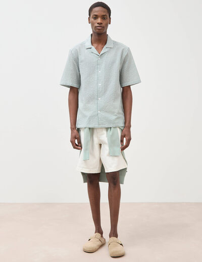 Chemise boyfriend manches courtes vert clair homme